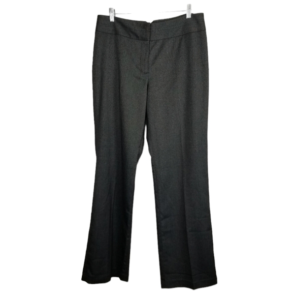 Nic + Zoe Womens Straight Leg Front Zip Trouser Pants Sz 12 Gray Wide Waist Band - Picture 1 of 8